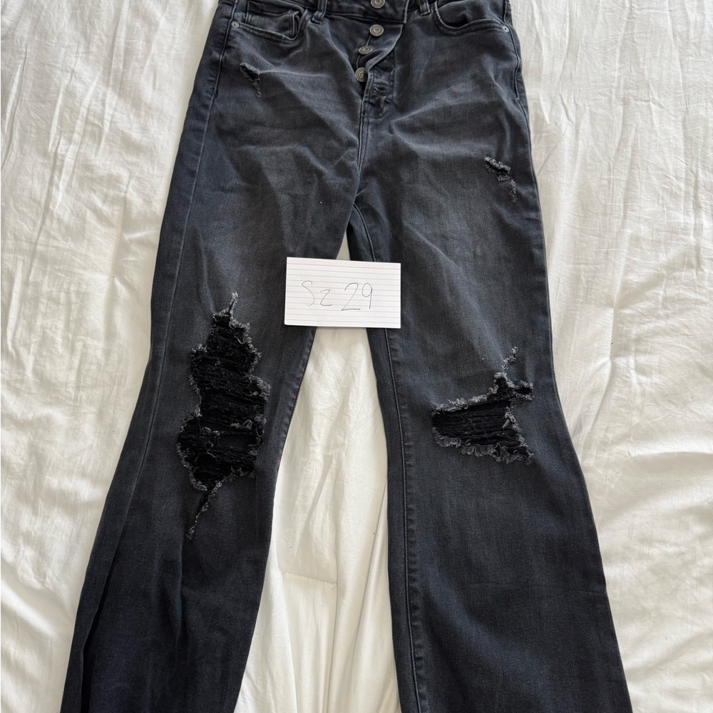 Distressed Black Women Jeans